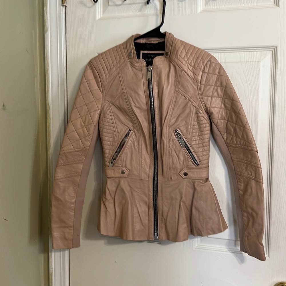 River Island faux leather coat for women. Size 8 (fits like a small)